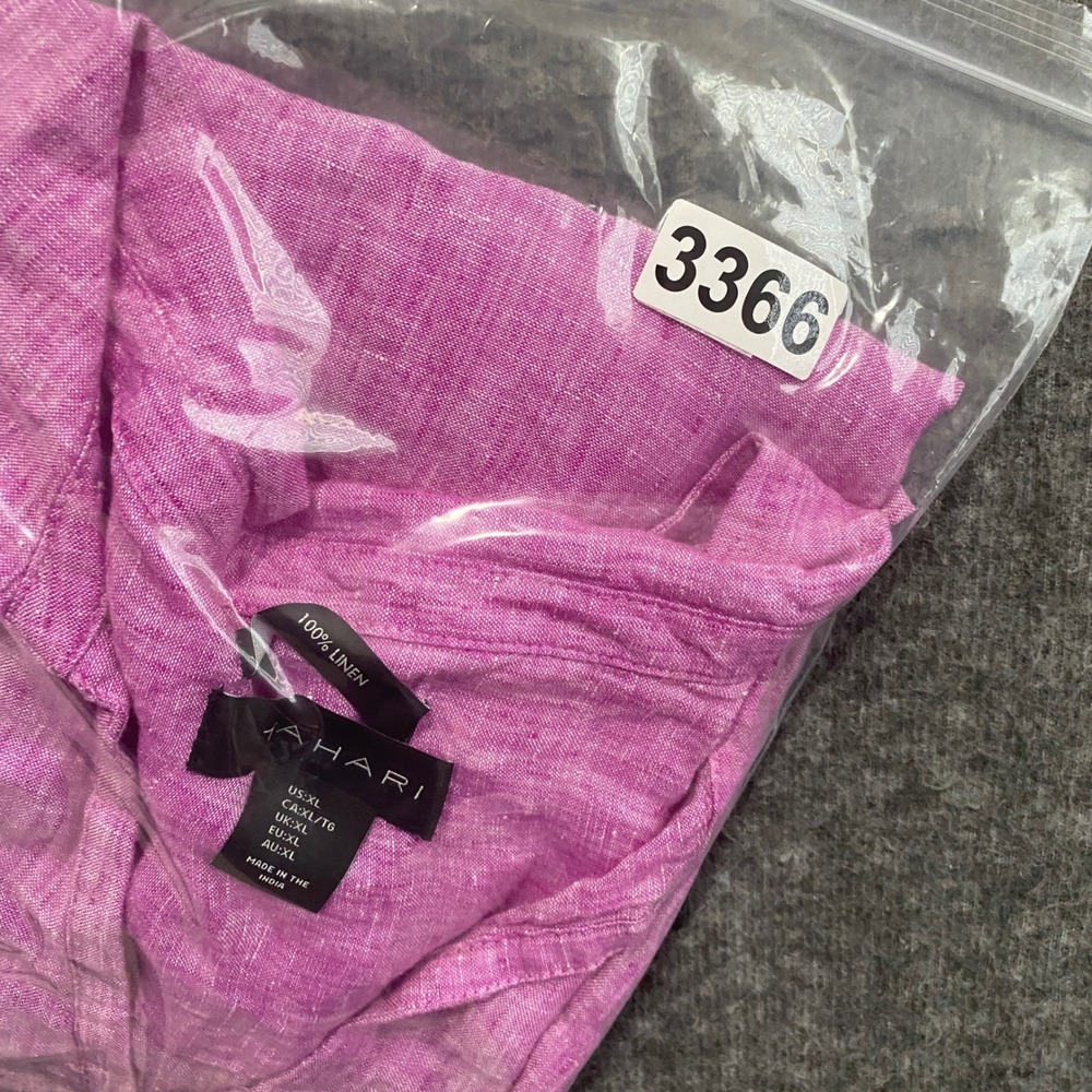Tahari Linen Tunic Top Women XL Purple Beach Coastal Lagenlook Resort Minimalist - Picture 9 of 9